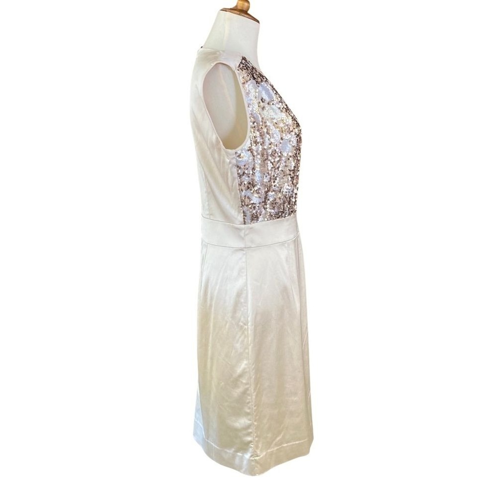 New Antonio Melani Women's Dress Sz 6 Gold Viscose Sequin‎ Sheath Party New - Picture 4 of 11